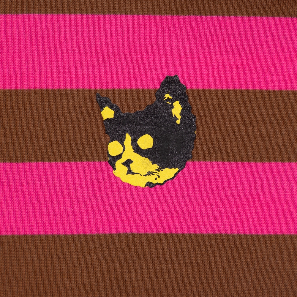 KILLCAT STRIPE TEE Pink/Brown