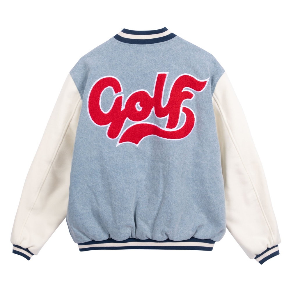 GOLF LETTERMAN JACKET Light Blue