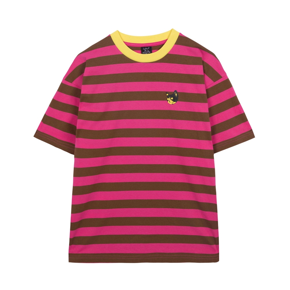 KILLCAT STRIPE TEE Pink/Brown