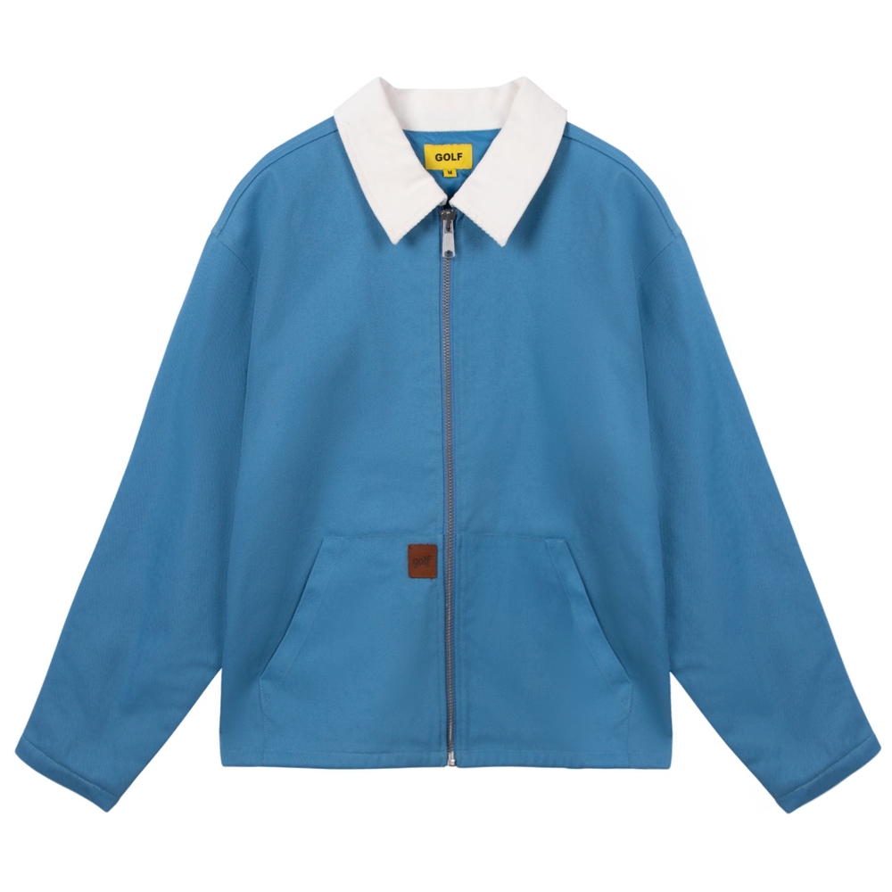 CONTRAST STITCH WORK JACKET Blue Combo