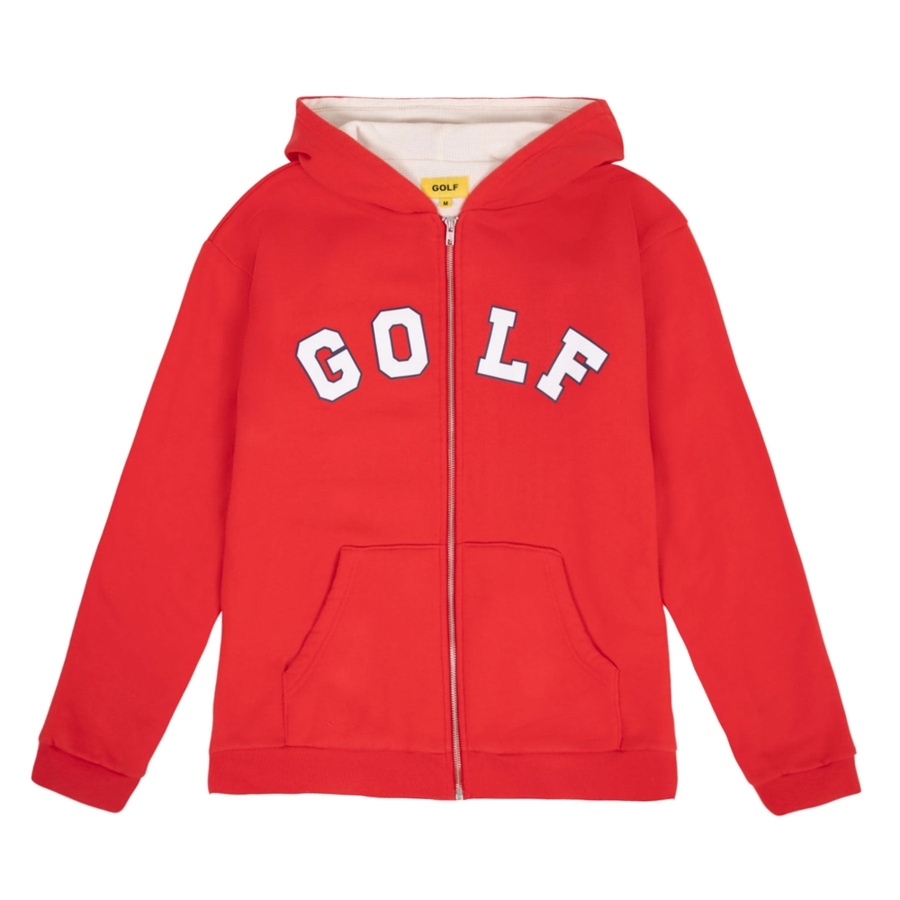 THERMAL LINED ZIP HOODIE Red