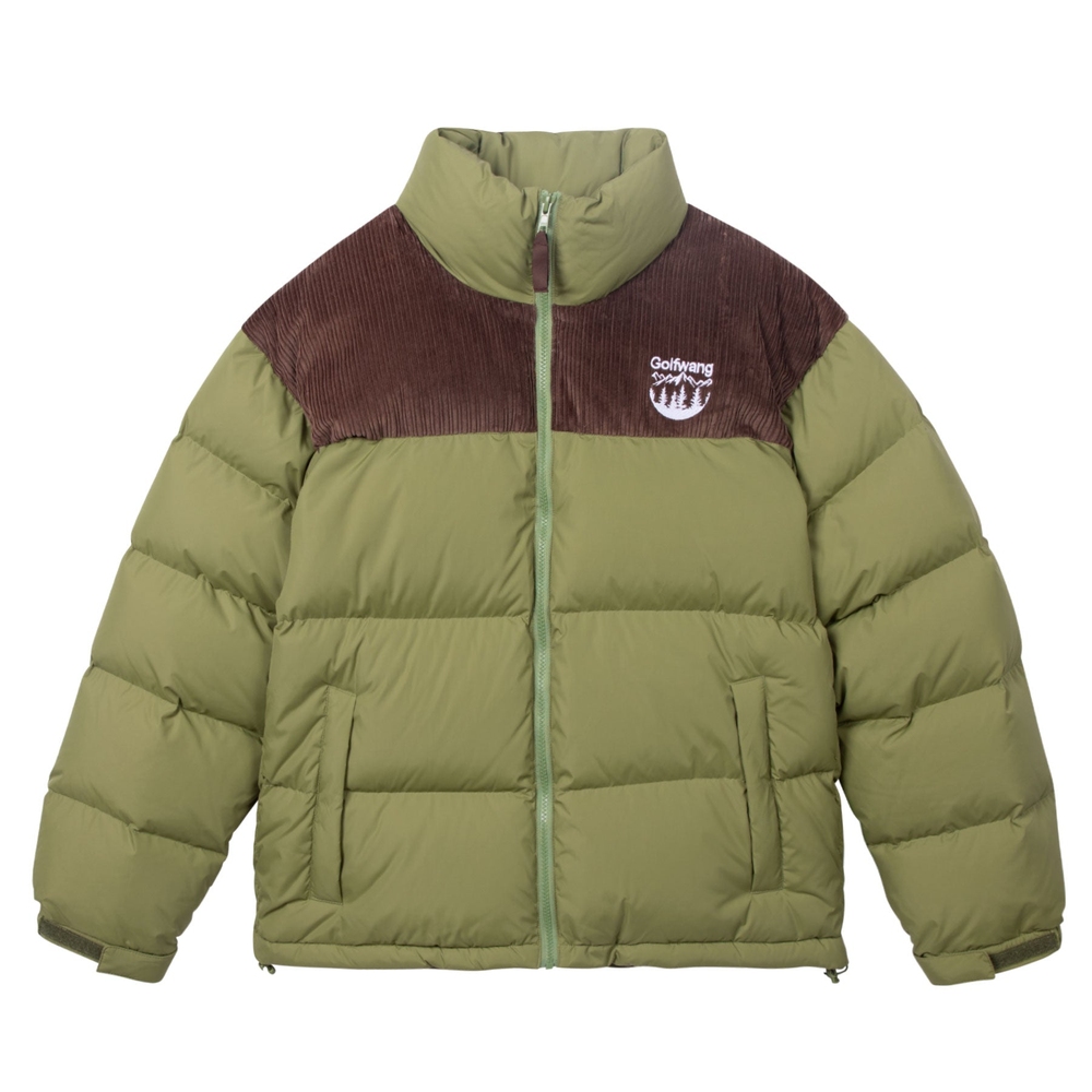 CORDUROY YOKE DOWN JACKET Green