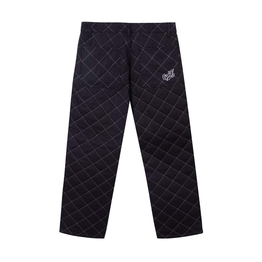 DIAMOND QUILTED CARPENTER PANT Black