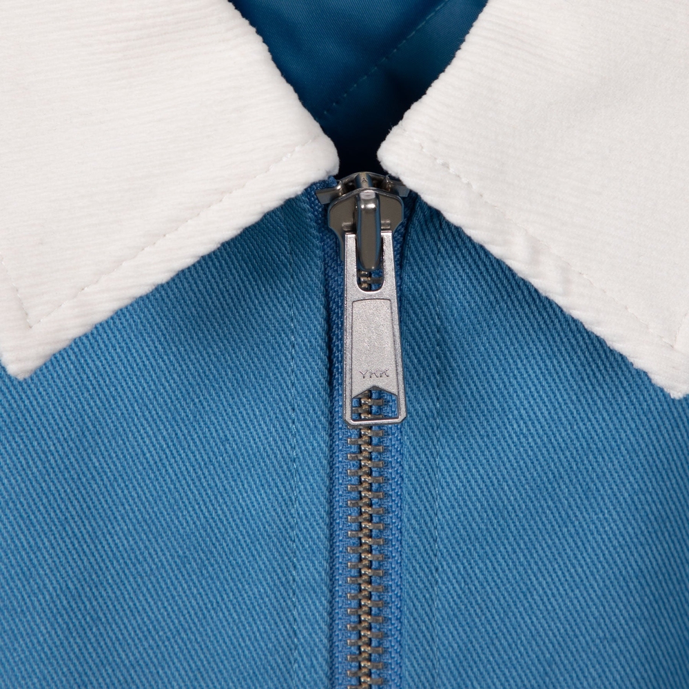 CONTRAST STITCH WORK JACKET Blue Combo