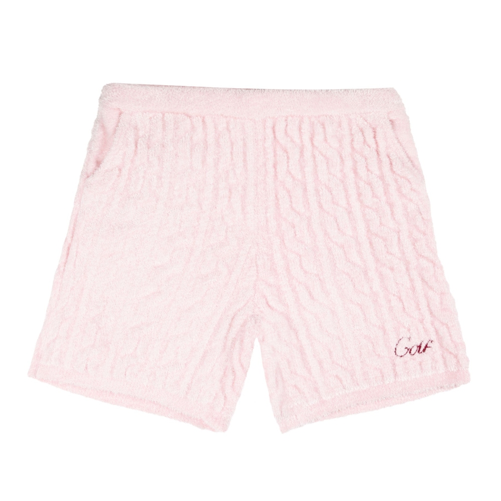 STRETCH TERRY CABLE SHORT Pink