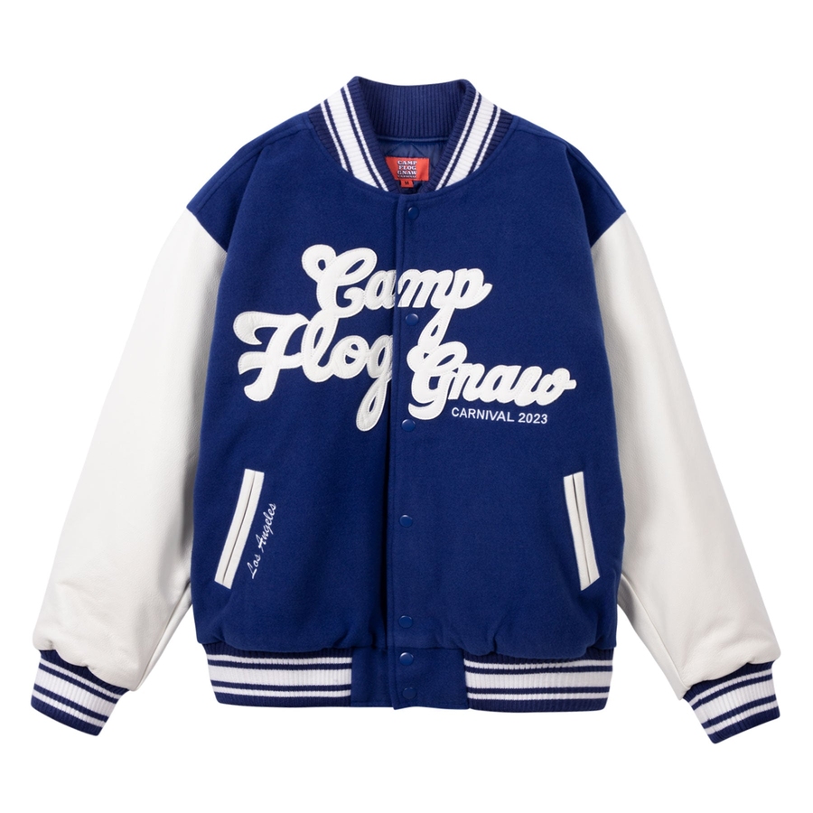 CFG EMBROIDERED VARSITY JACKET Blue