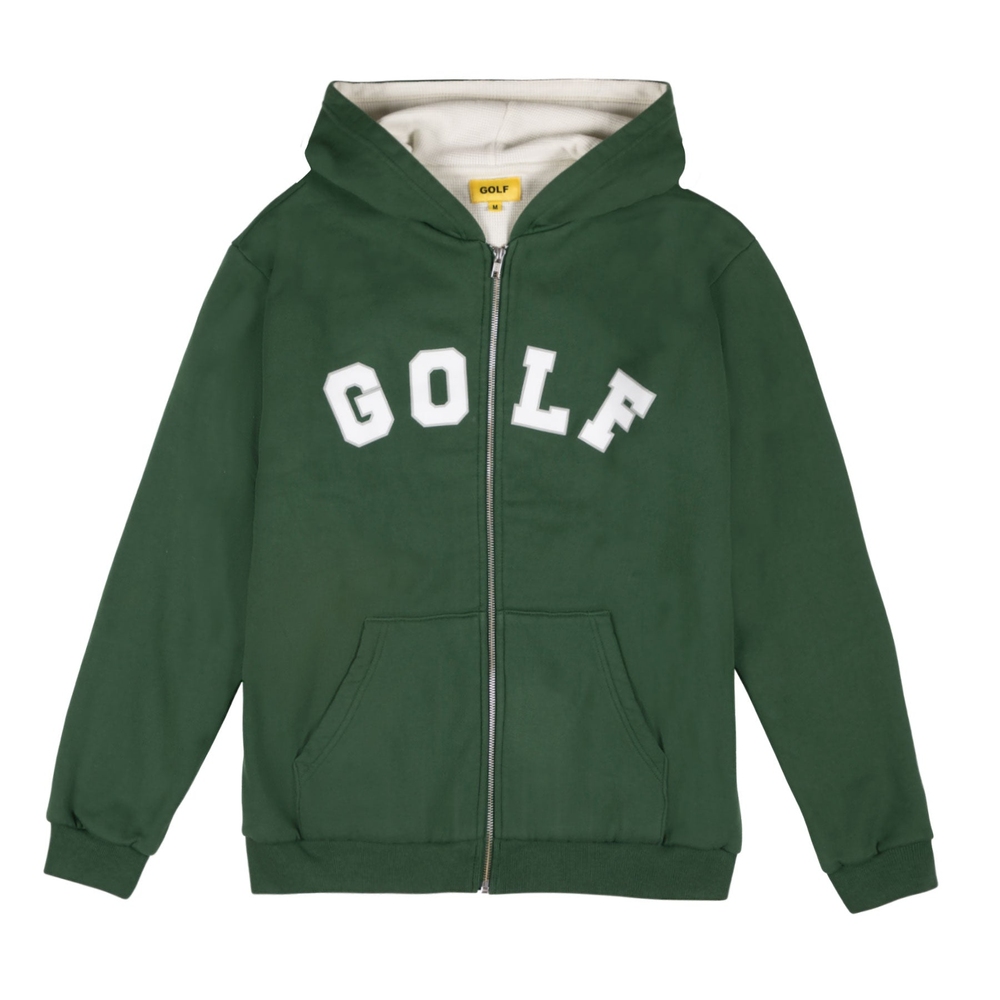 THERMAL LINED ZIP HOODIE Green