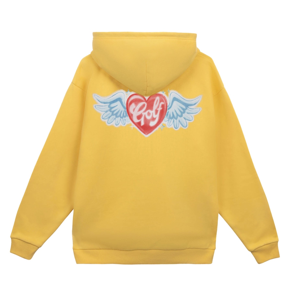 AIRBRUSH HEART HOODIE Yellow