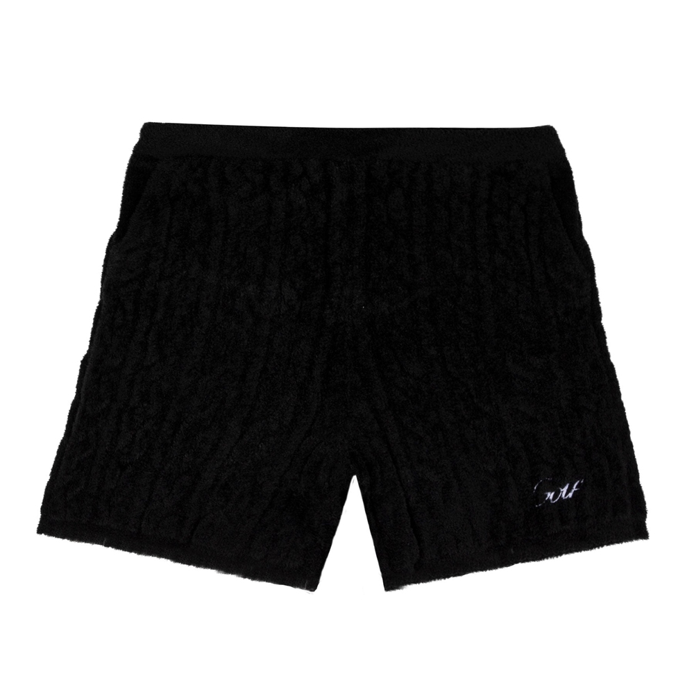 STRETCH TERRY CABLE SHORT Black