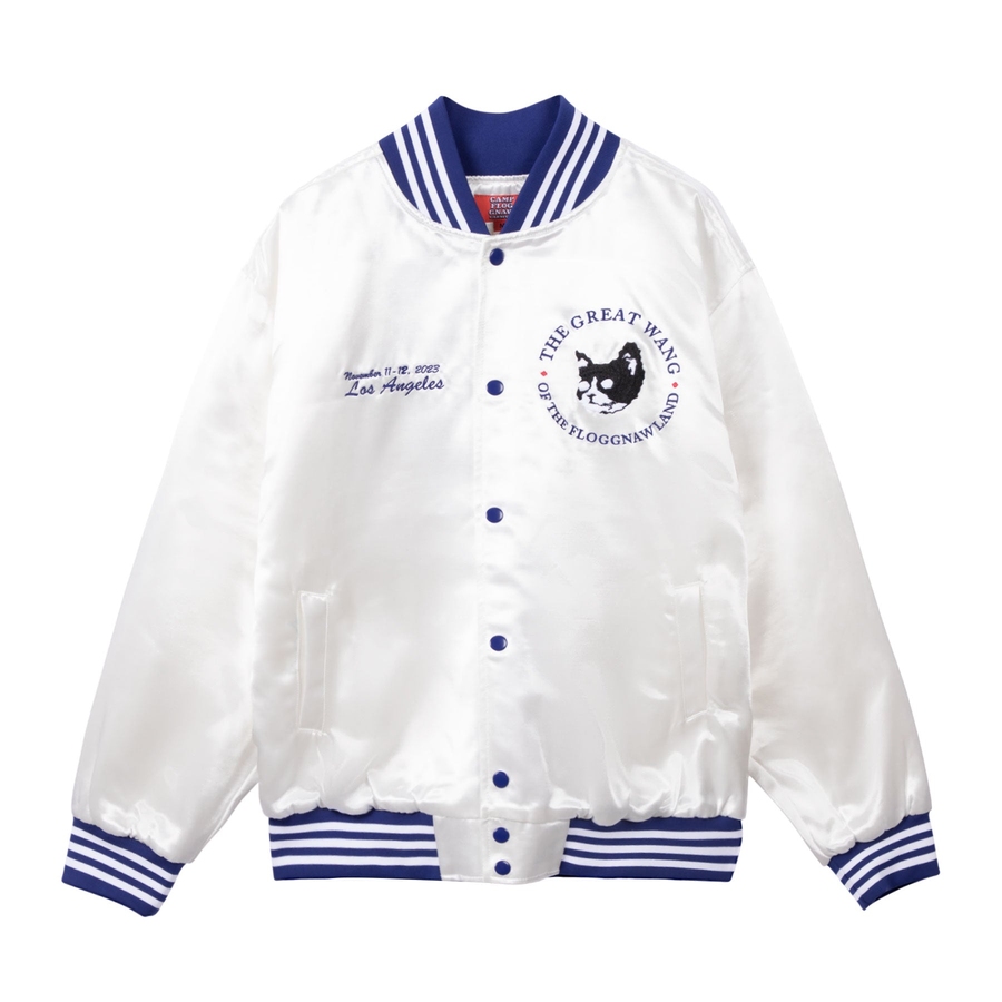 CFG SATIN VARSITY JACKET White