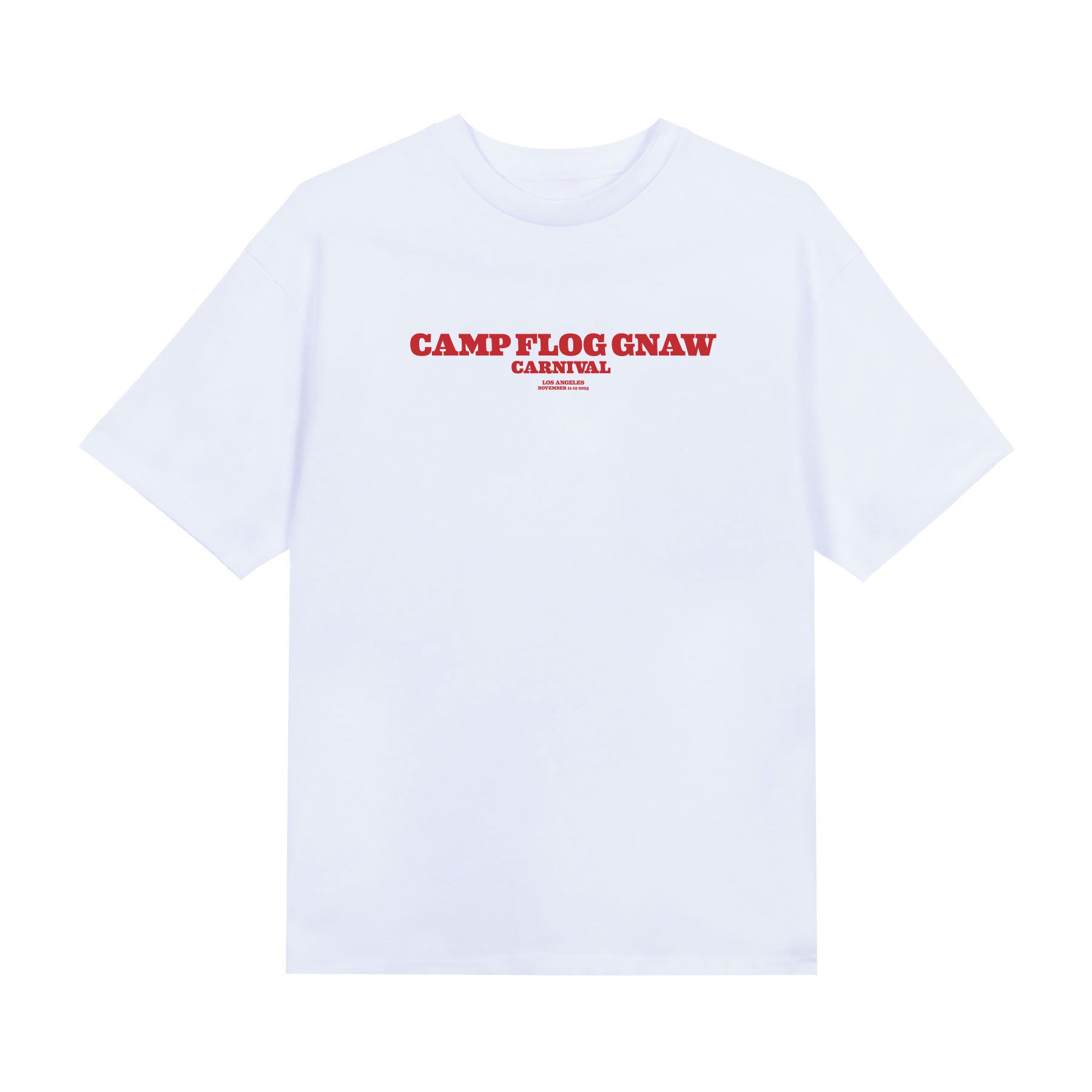 Cfg Flyer Lineup Tee White - Camp Flog Gnaw 2023 - Golf Wang