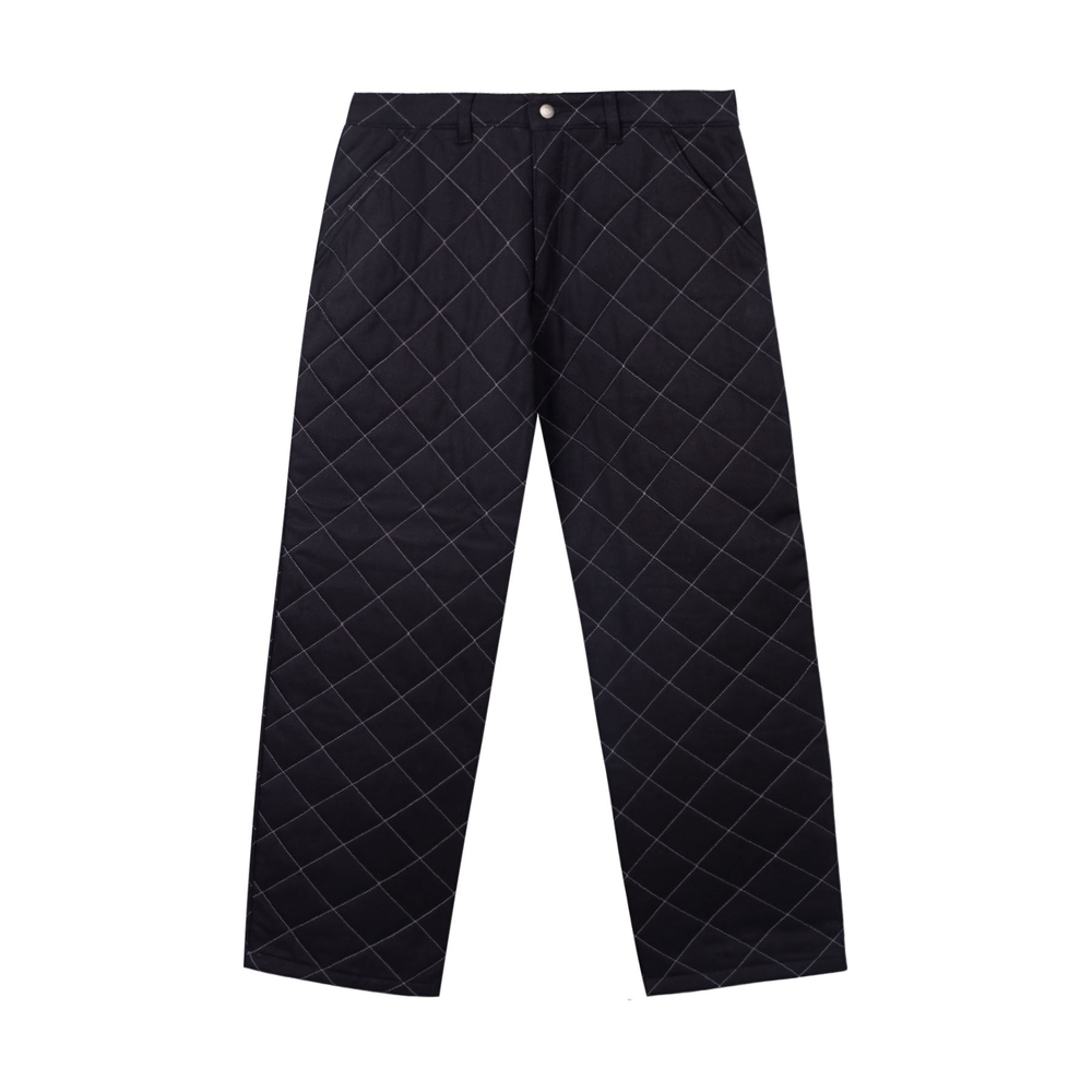 DIAMOND QUILTED CARPENTER PANT Black