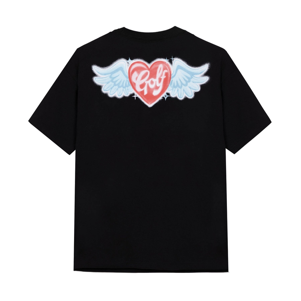 AIRBRUSH HEART TEE Black