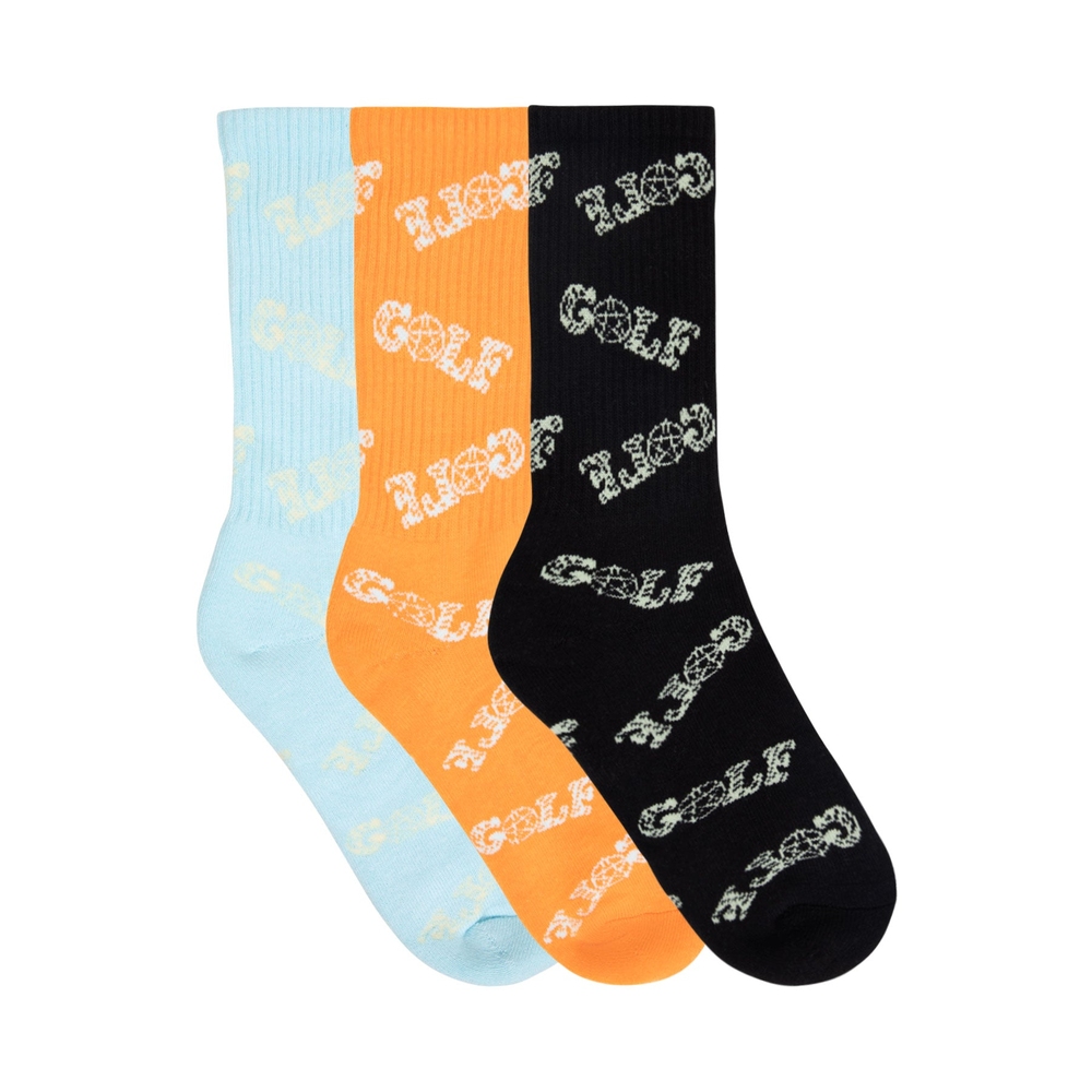 RITUAL SOCKS 3PK Light Blue/Orange/Black