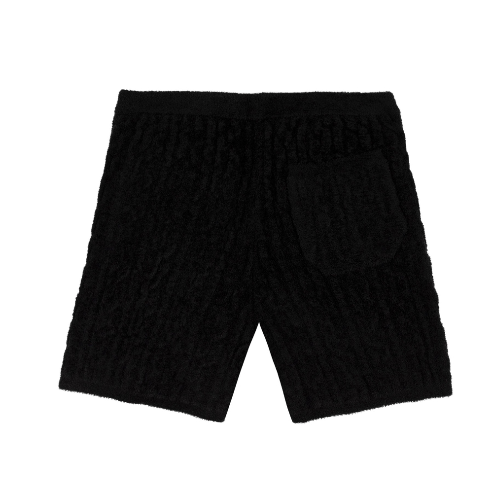 STRETCH TERRY CABLE SHORT Black