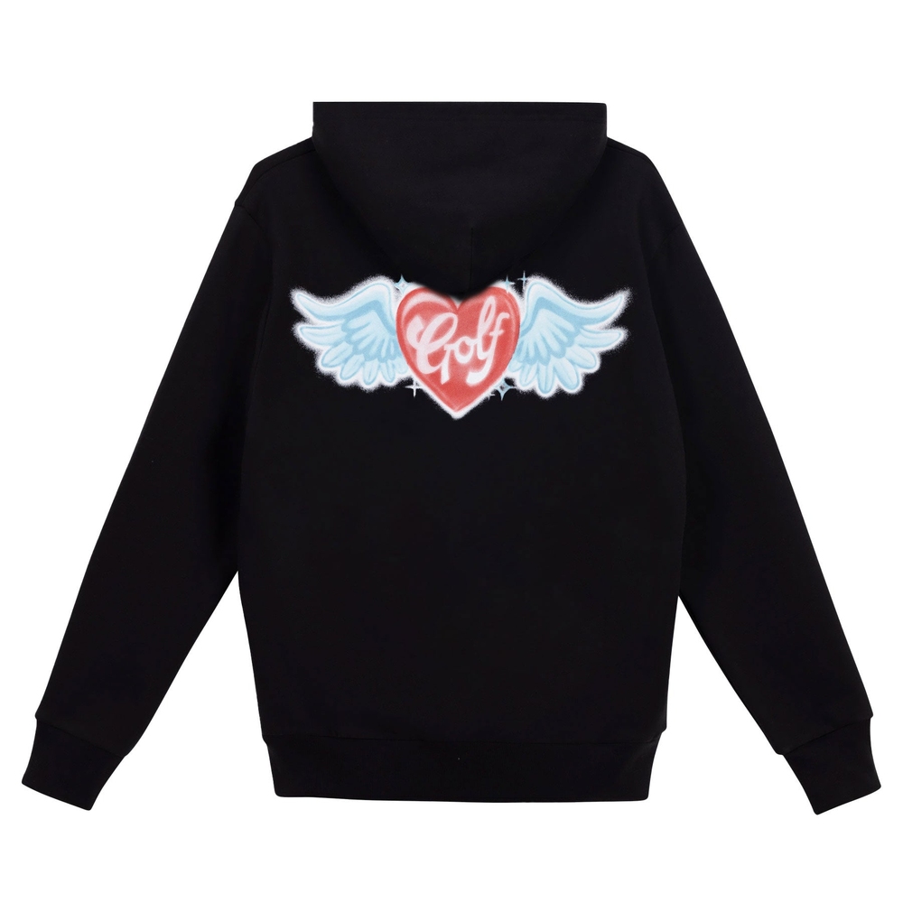 AIRBRUSH HEART HOODIE Black