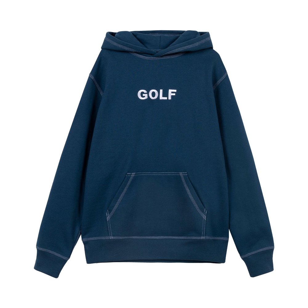 CONTRAST STITCH LOGO HOODIE Navy