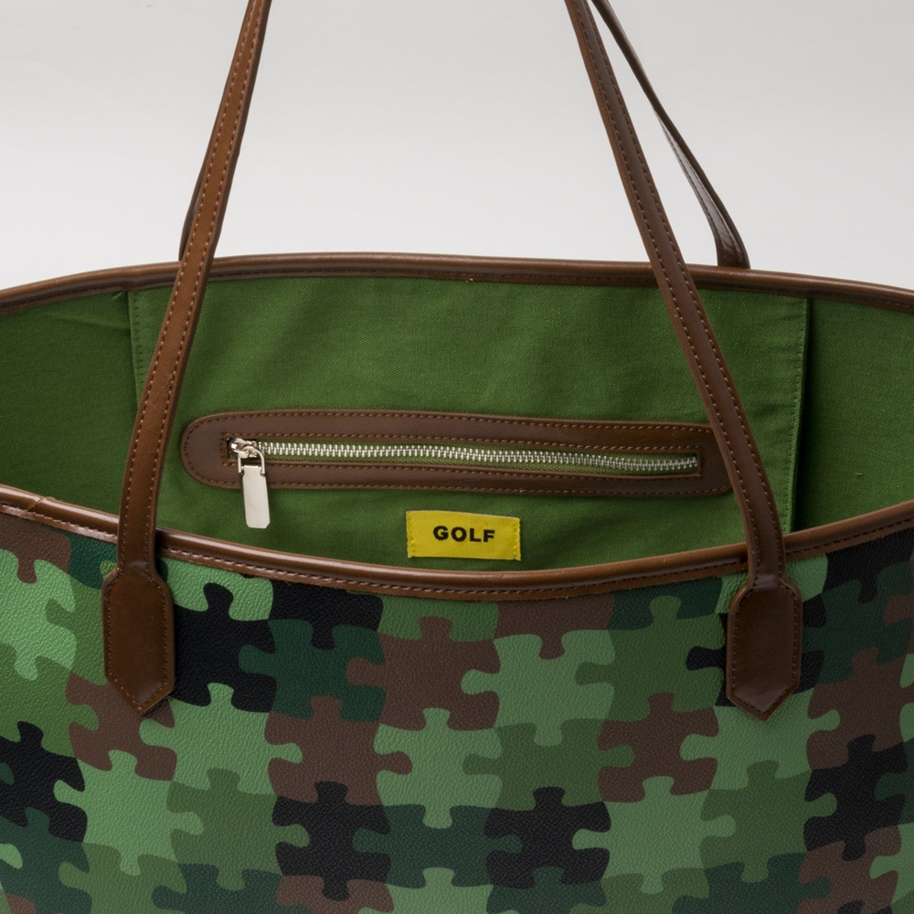 PUZZLE CAMO TOTE BAG Green Puzzle Camo