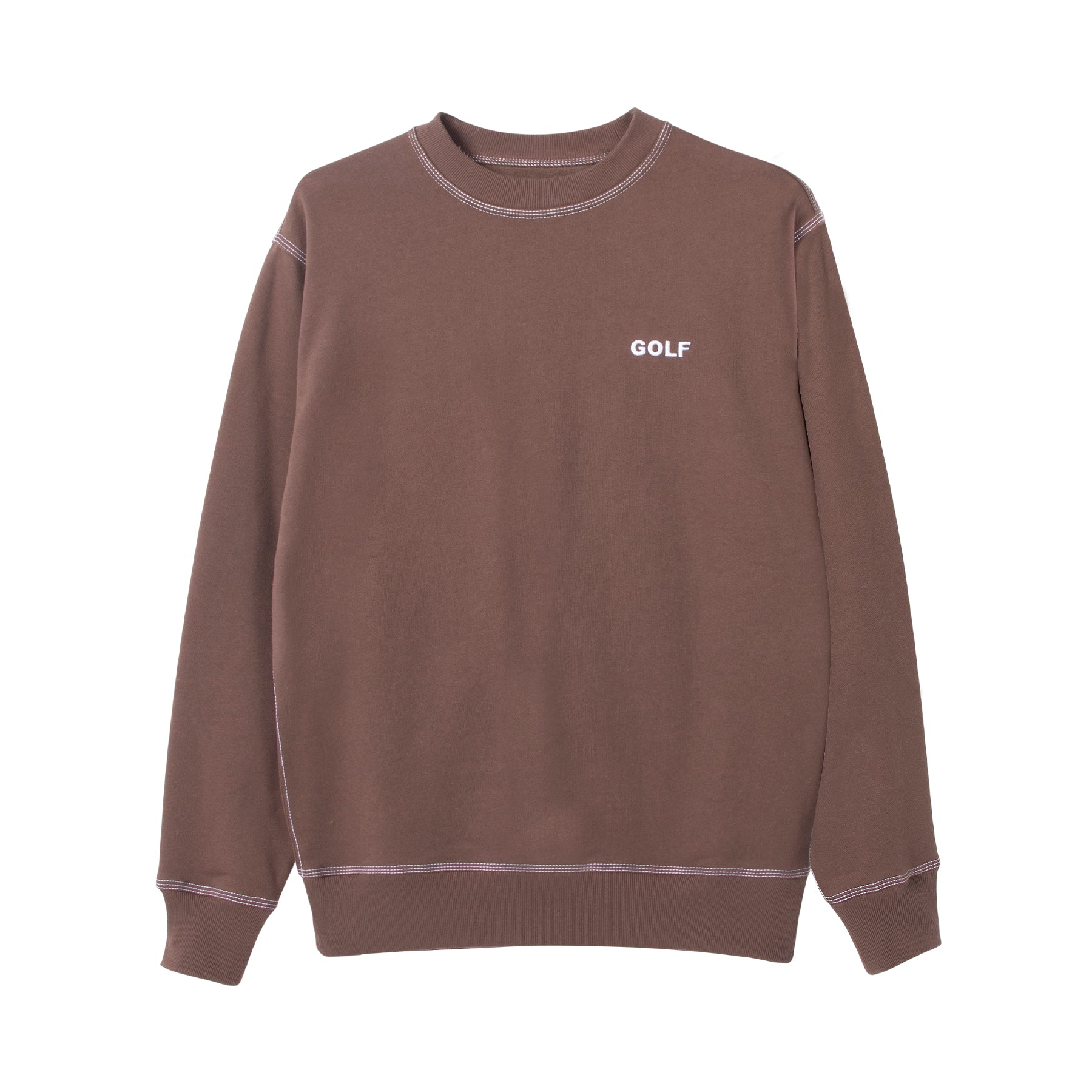 Contrast Stitch Mini Logo Crewneck Chocolate - Fall/Winter