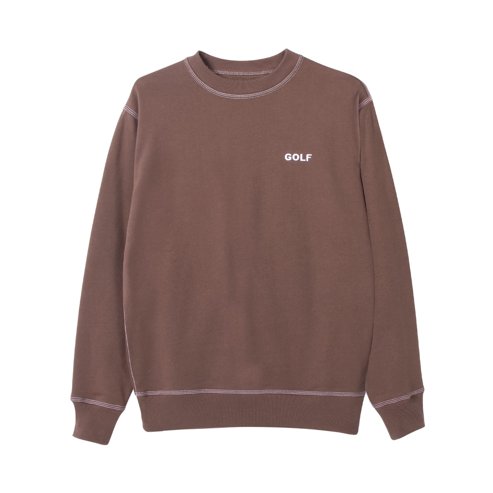 CONTRAST STITCH MINI LOGO CREWNECK Chocolate