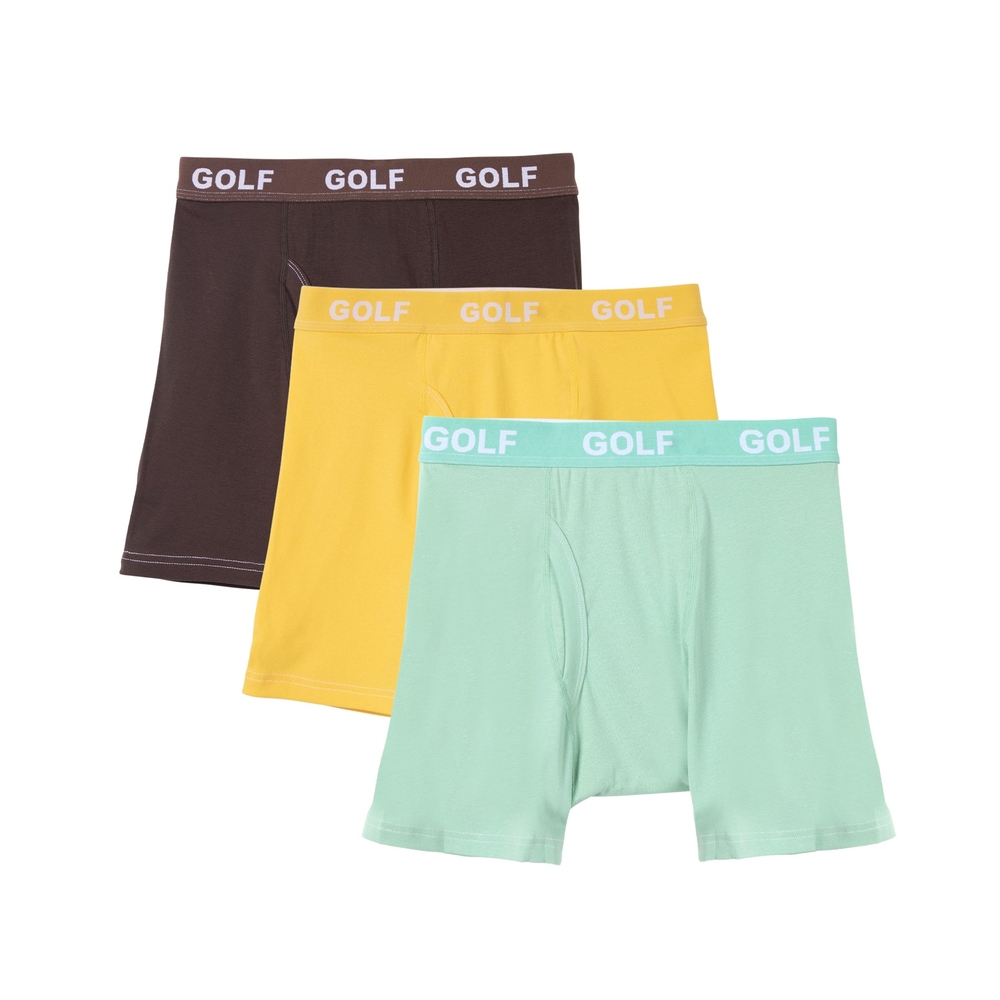 LOGO BOXER BRIEFS 3PK Chocolate/Mustard/Mint