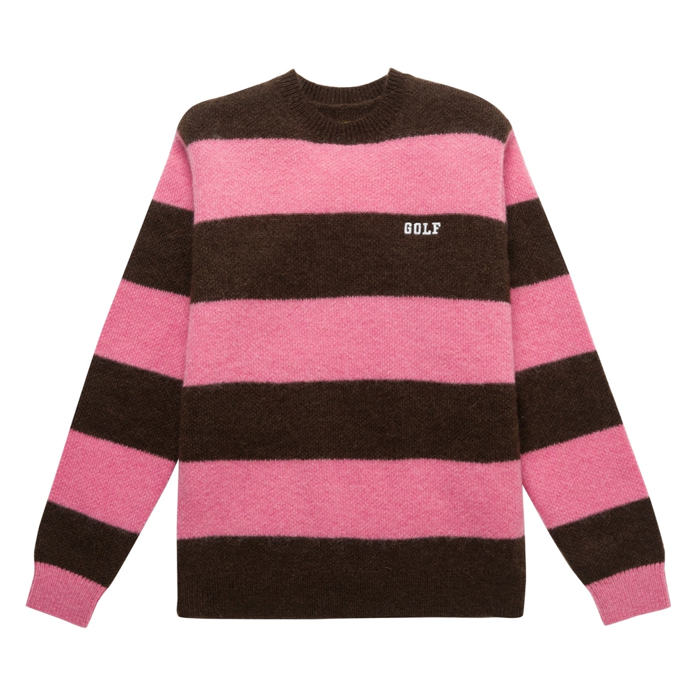 MOHAIR STRIPED SWEATER Brown/Pink