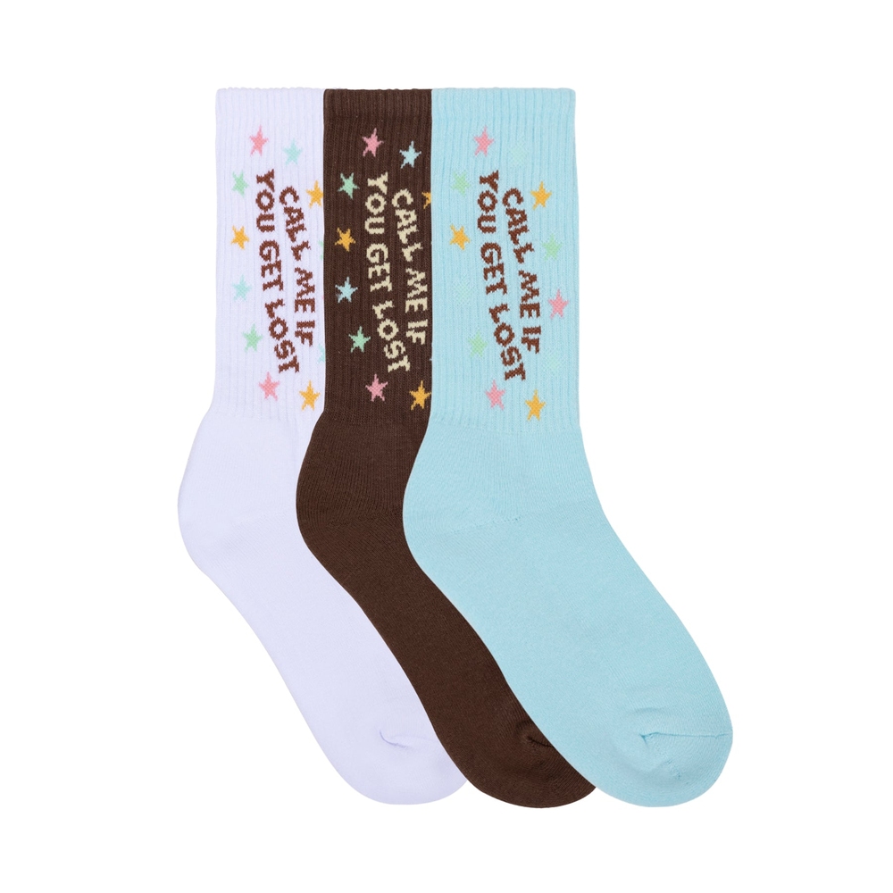 STAR STAMP SOCKS 3PK White/Multi