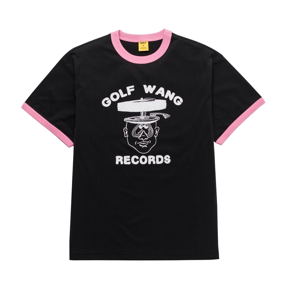 GOLF WANG RECORDS RINGER TEE Black/Pink