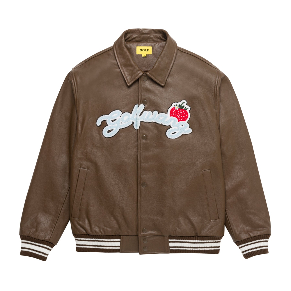 STRAWBERRY LEATHER JACKET Brown