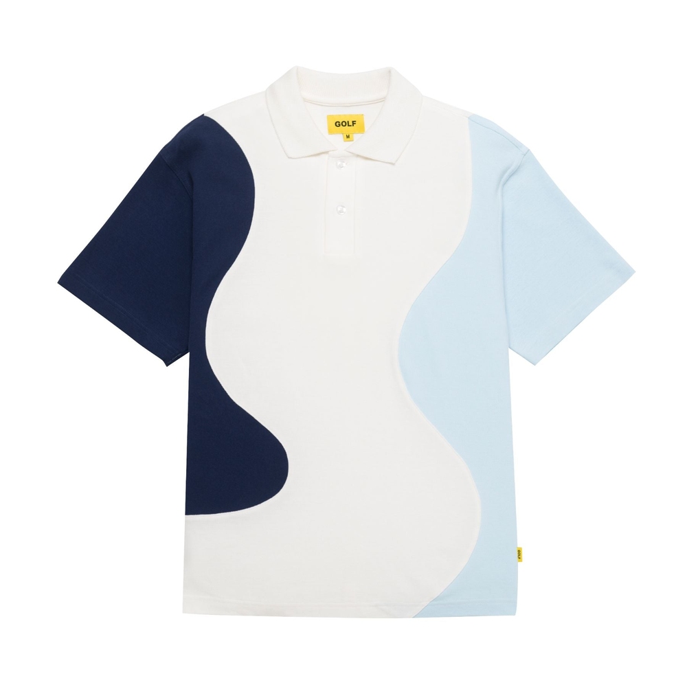 RIPPLE POLO Ivory/Navy/LtBlue