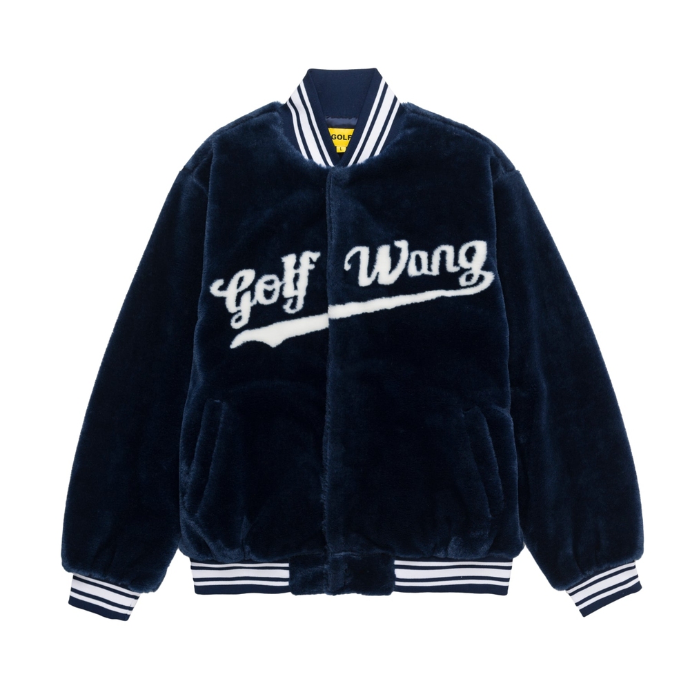 SCRIPT FUR BASEBALL JACKET Navy