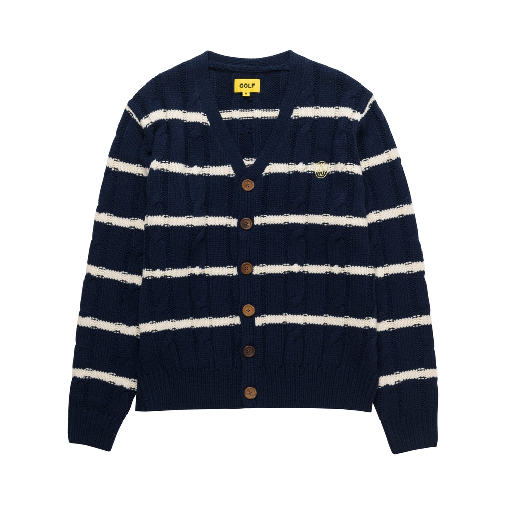 GRAND LOGO STRIPED CARDIGAN Navy