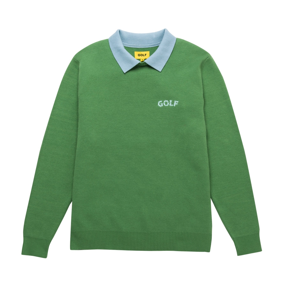 GALAXY LOGO COLLARED SWEATER Green