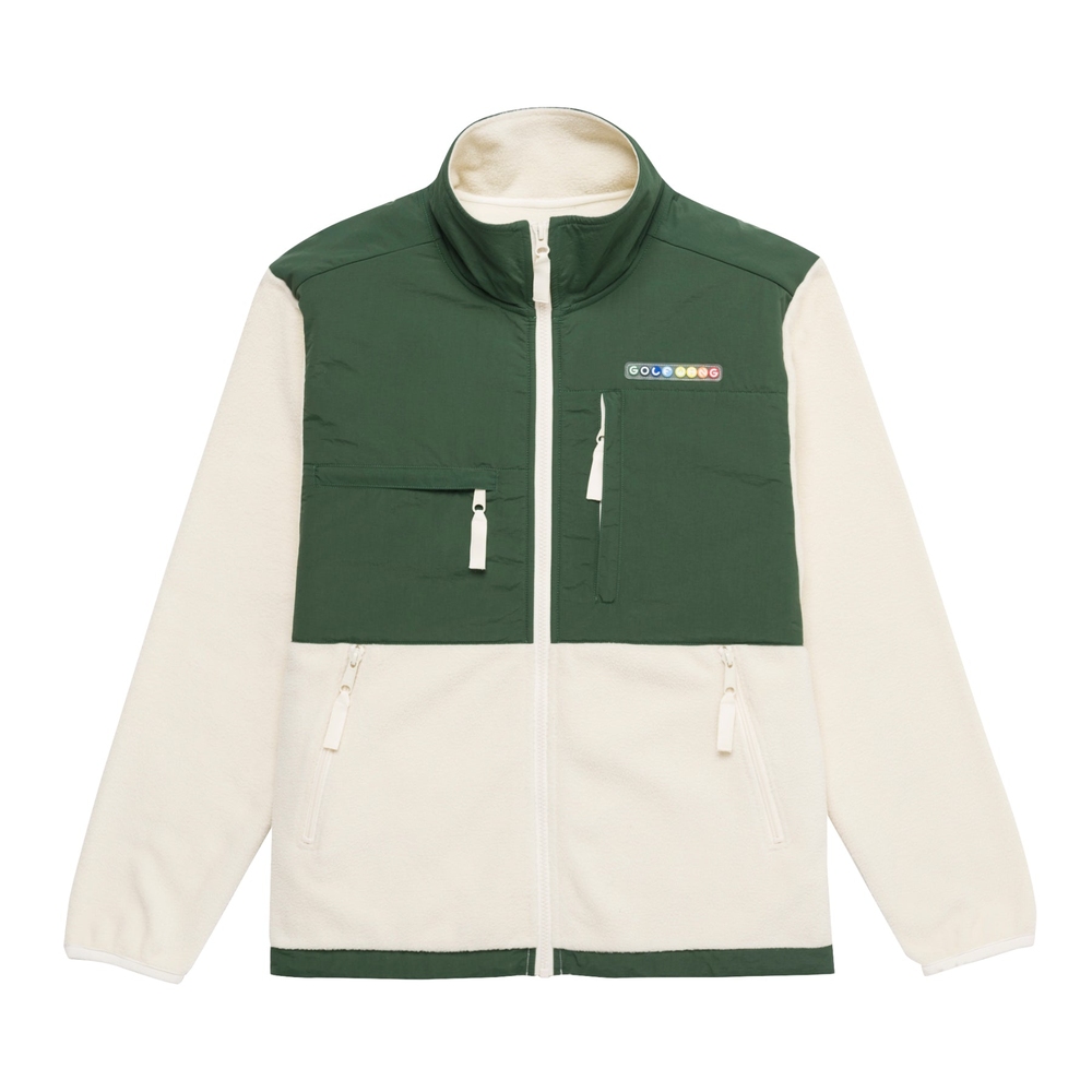 SPACE BOUTIQUE FLEECE JACKET Ivory/Green