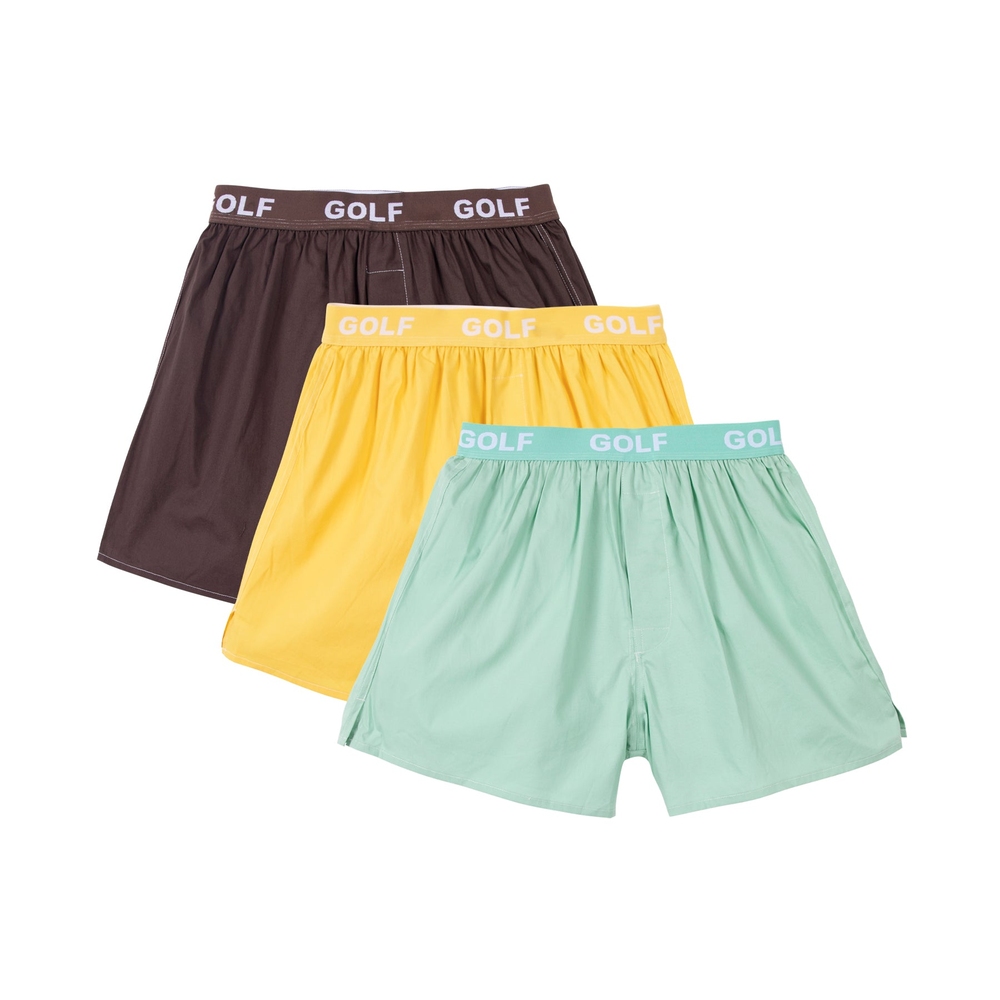 LOGO BOXERS 3PK Chocolate/Mustard/Mint