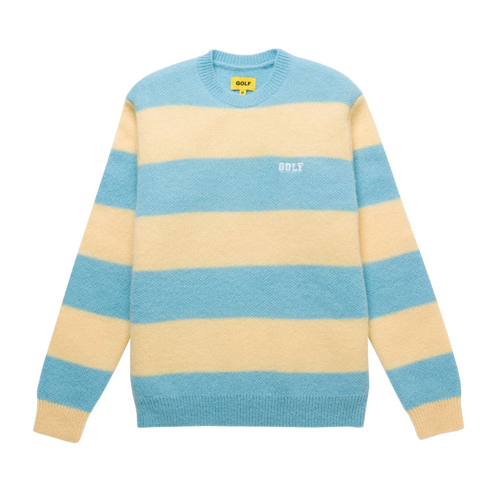 MOHAIR STRIPED SWEATER Blue/Butter