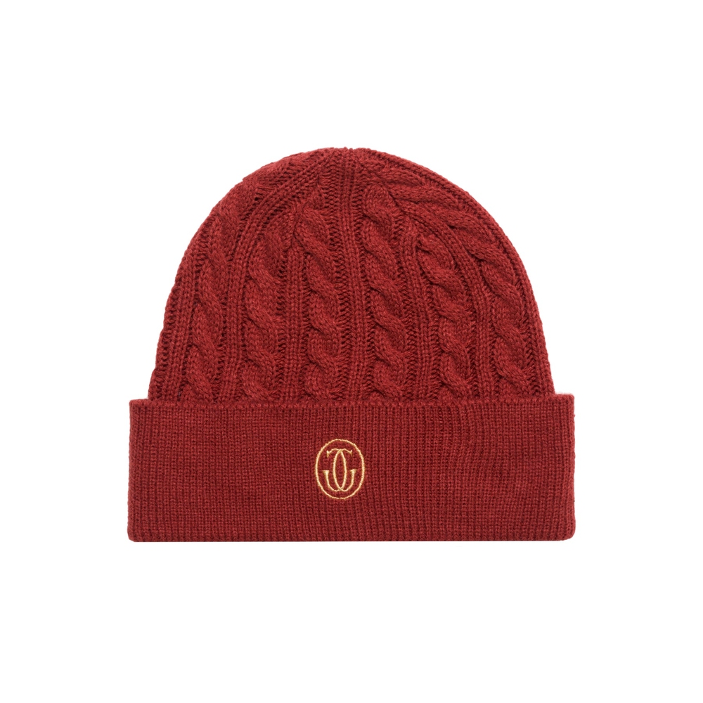 CABLE KNIT BEANIE Cardinal