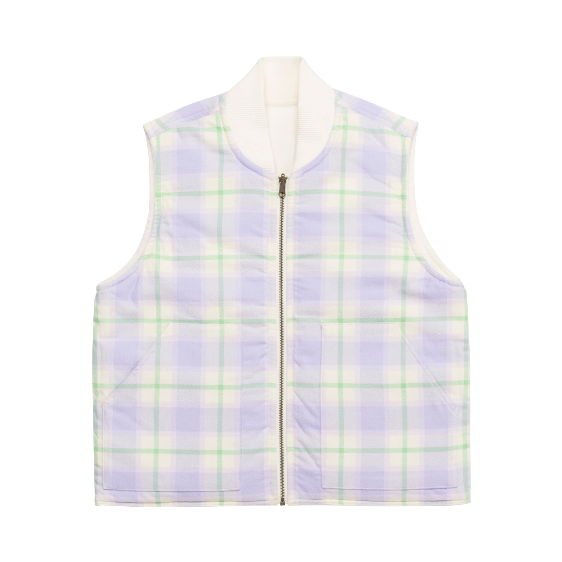 Canvas Reversible Work Vest Ivory/Purple/Green - Fall/Winter 2022