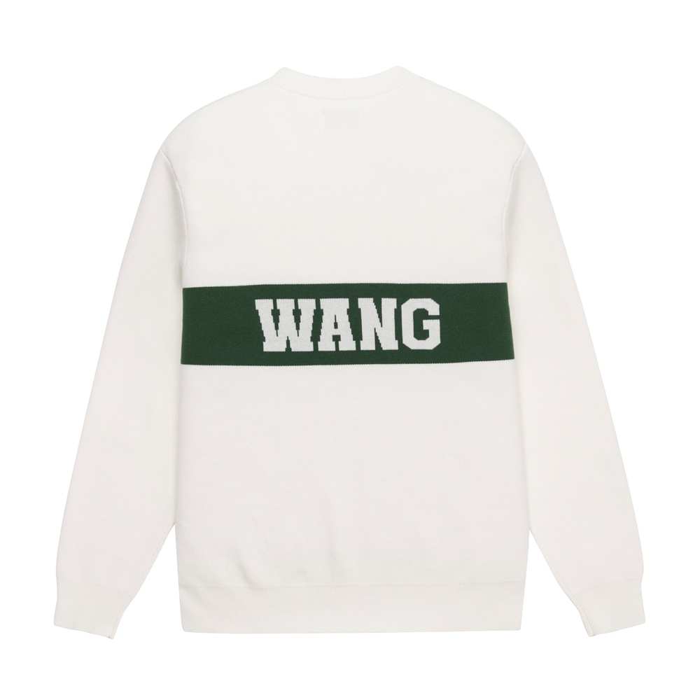 COLLEGIATE SWEATER Ivory/Green