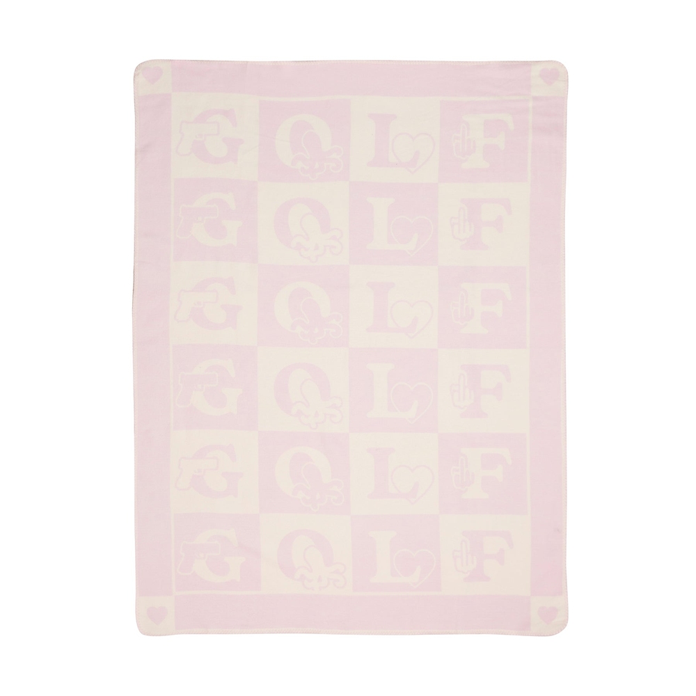 GOLF BLOCK BLANKET Pink/Ivory