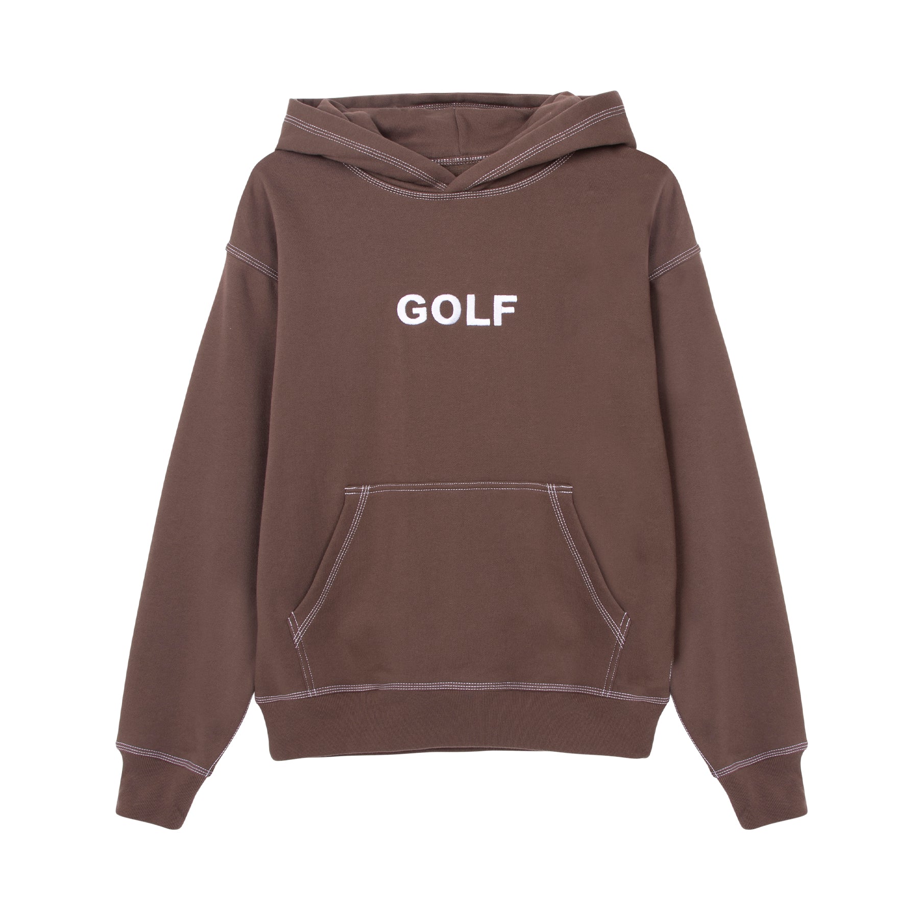 Contrast Stitch Logo Hoodie Chocolate - Fall/Winter 2022 - Golf Wang