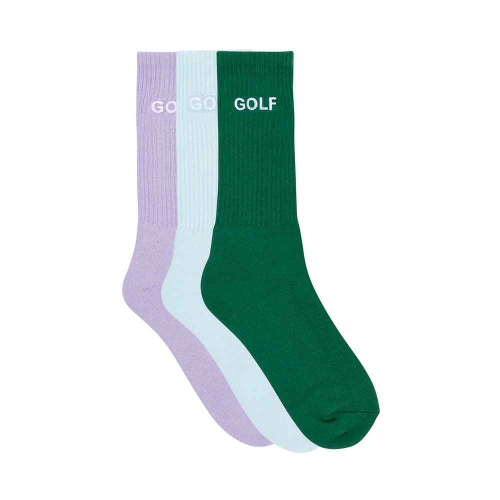 LOGO SOCKS 3PK Lavender/Blue/Green