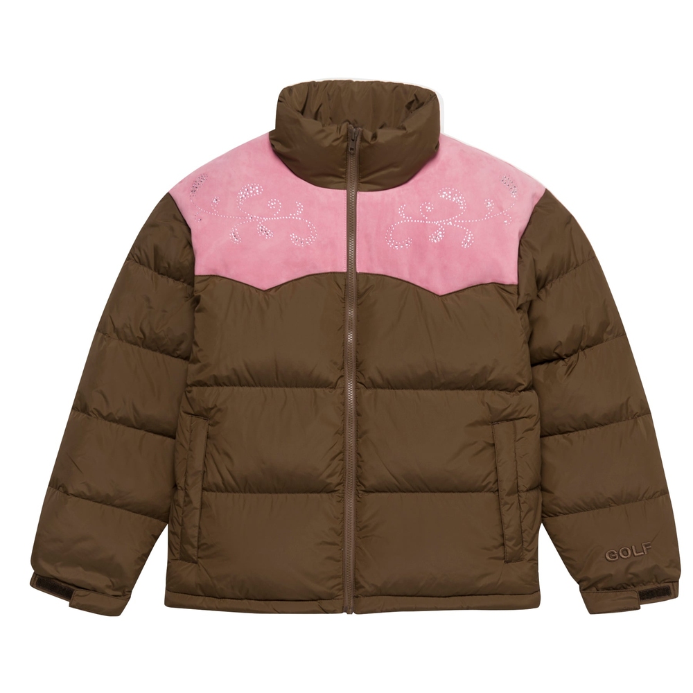 EL PASO RHINESTONE DOWN JACKET Brown