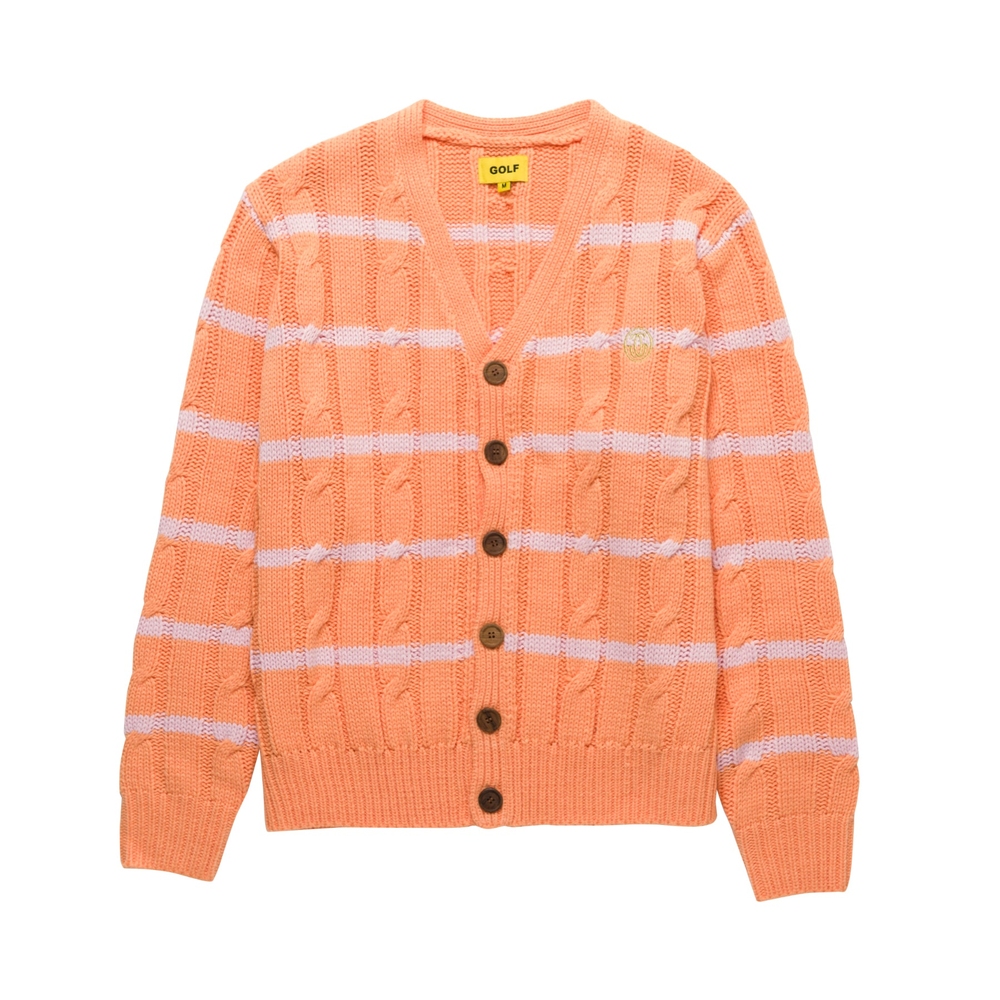 GRAND LOGO STRIPED CARDIGAN Orange