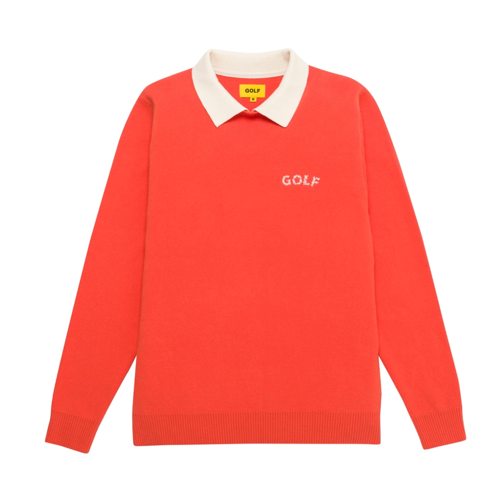 GALAXY LOGO COLLARED SWEATER Orange