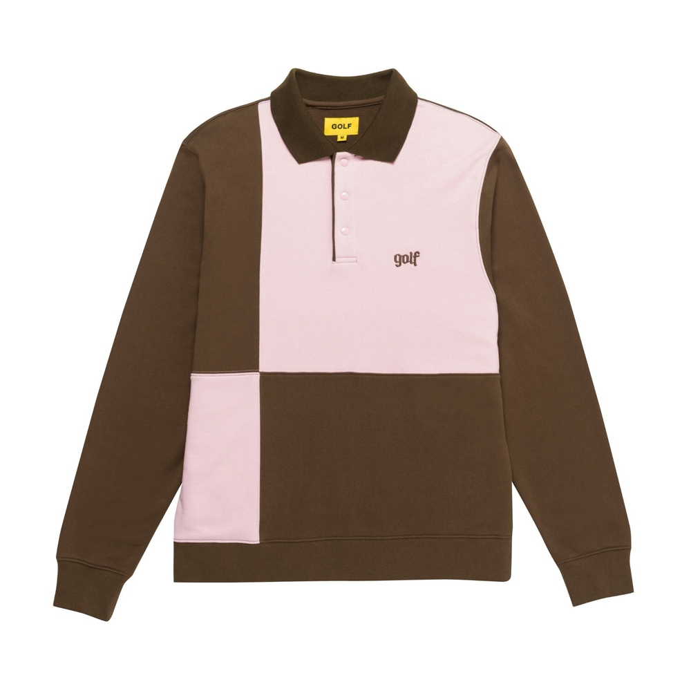 OLDE GOLF PATCH L/S POLO Brown