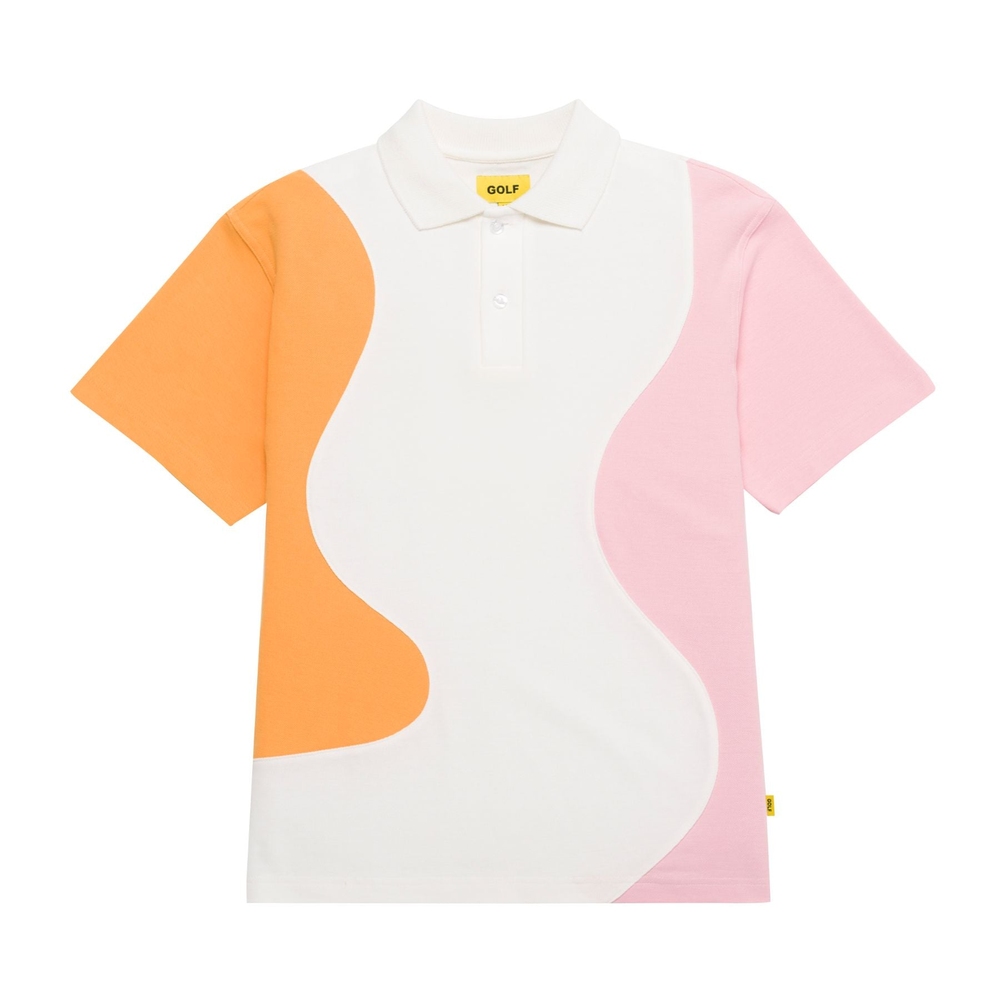 RIPPLE POLO Ivory/Pink/Orange