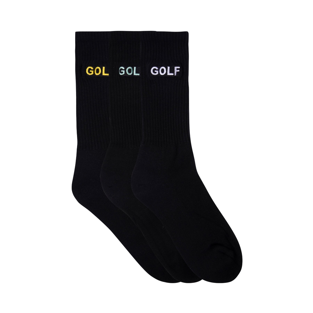 LOGO SOCKS 3PK Black/BYM