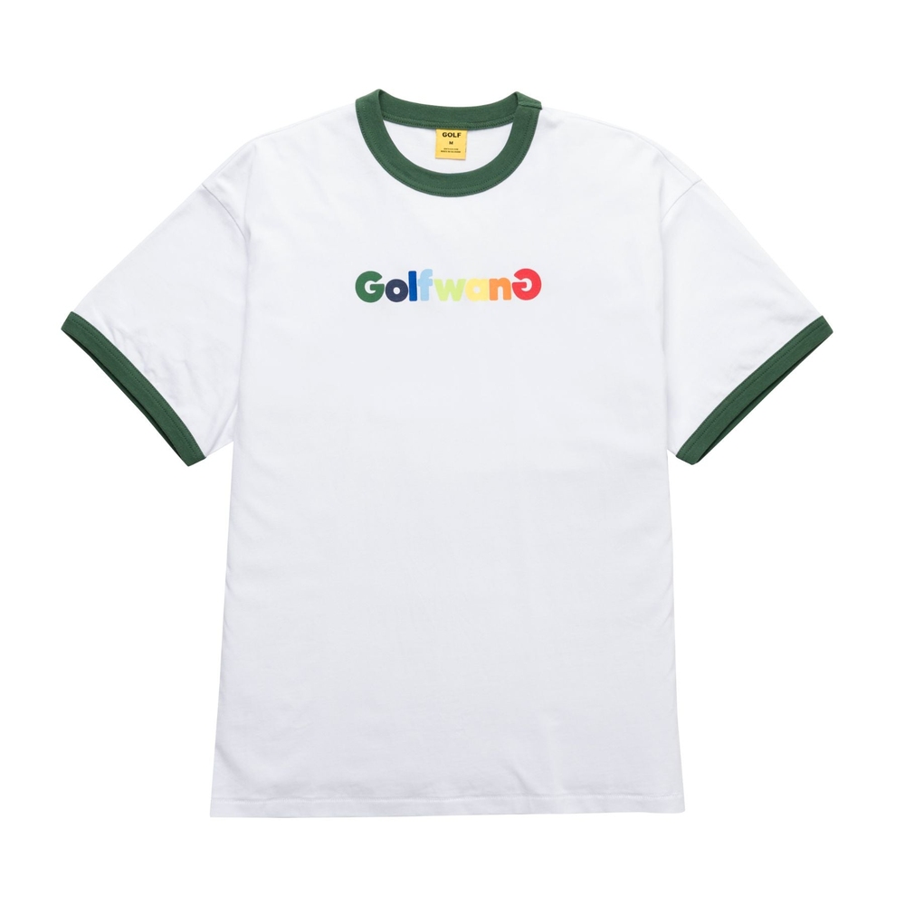 HAPPY LOGO RINGER TEE White/Green