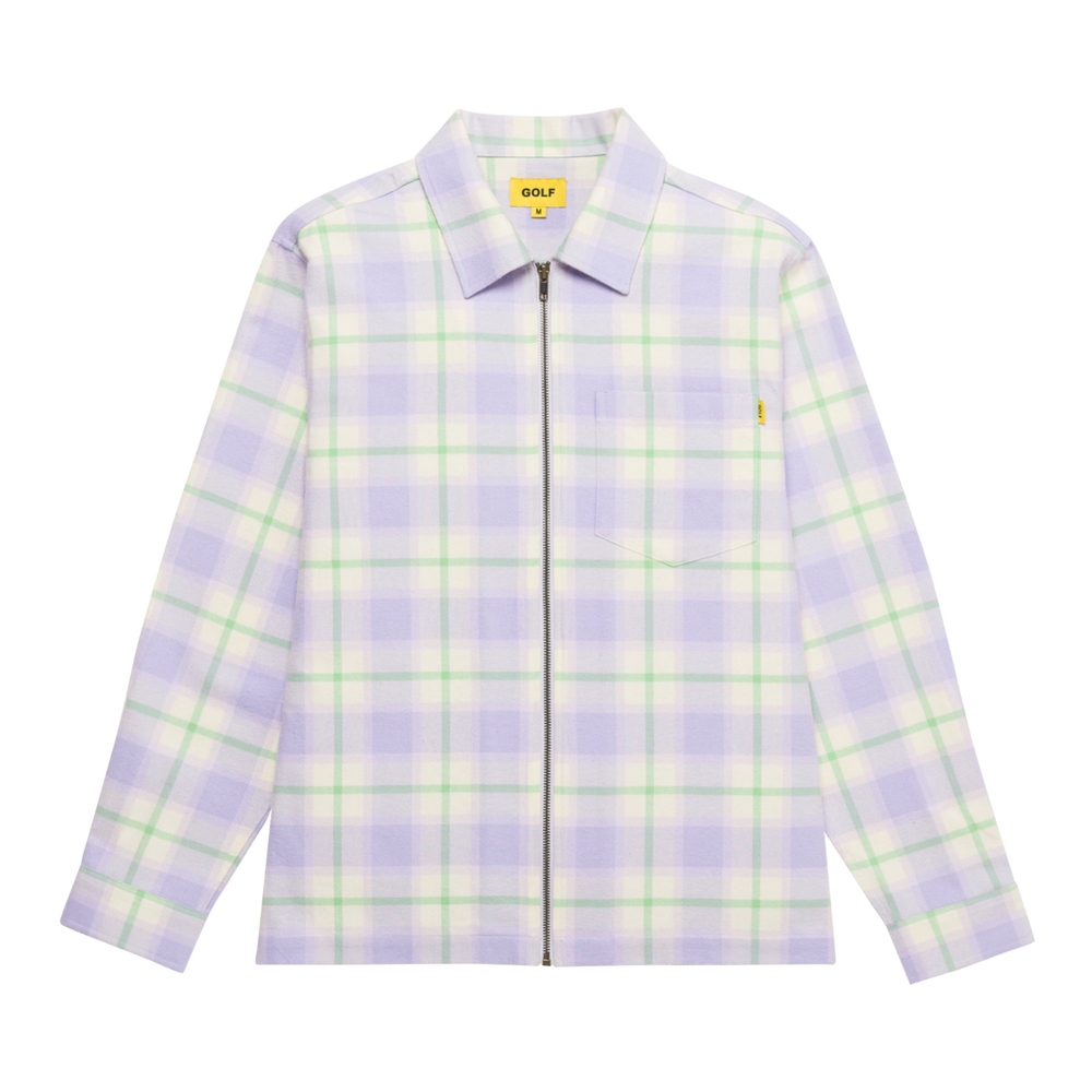 Plaid Flannel Zip Jacket Ivory Purple Green Fall Winter 2022 Golf Wang